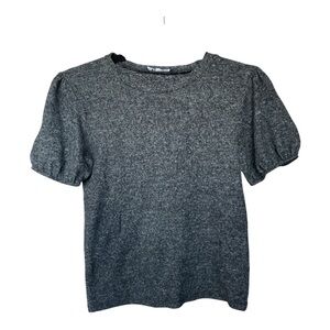 Zara Gray Short Sleeve Blouse
